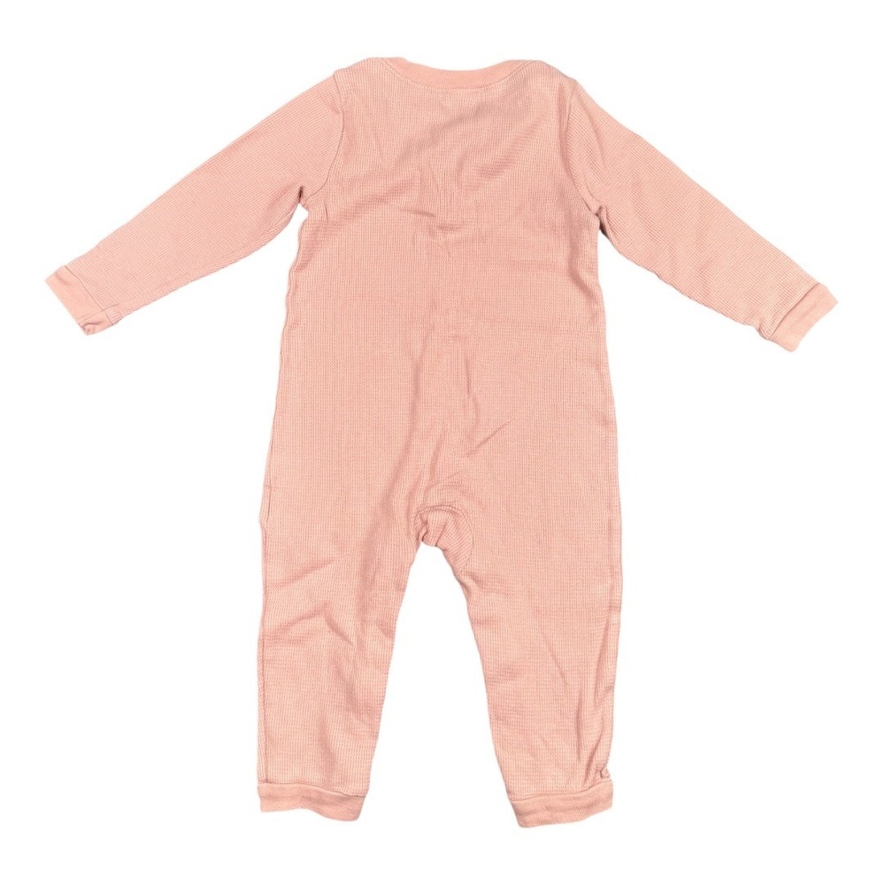Old Navy Baby Waffle Knit Henley‎ Romper 18-24M Pink Long Sleeve Jumpsuit 521 - Picture 5 of 5